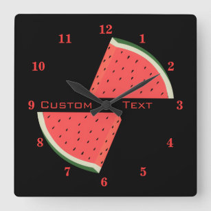 Watermeloenen wandklok - Jouw tekst / naam / kleur