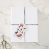Watermeloenen zijkant Dank je label Cadeaulabel (Met Touw)