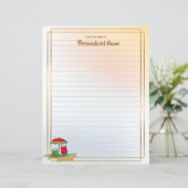 Watermeloengolven bekleed papier blad (Staand voorkant)