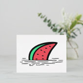 Watermeloenhaai Folie Feestdagen Briefkaart (Staand Voorkant)