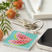 Watermeloenhelften Roze Sleutelhanger (Voorkant Rechts)