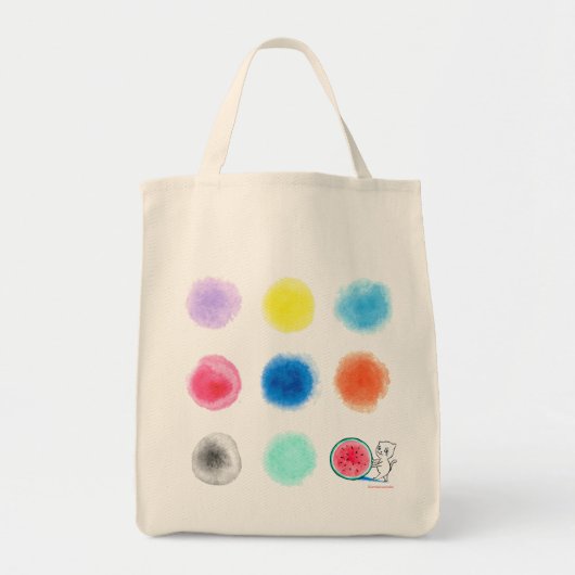 Watermeloenkat met stippen tote bag (Voorkant)