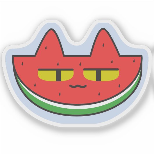 Watermeloenkat Sticker (Voorkant)