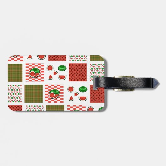 Watermeloenlapwerk Bagagelabel (Achterkant horizontaal)