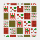 Watermeloenlapwerk Metalen Ornament (Achterkant)