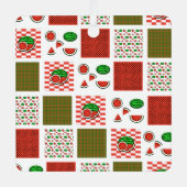 Watermeloenlapwerk Metalen Ornament (Voorkant)