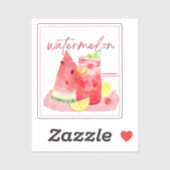 Watermeloenlimonade Aquarel Kunst Sticker (Vel)