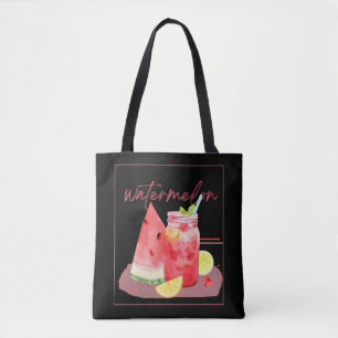 Watermeloenlimonade Aquarel Kunst Tote Bag
