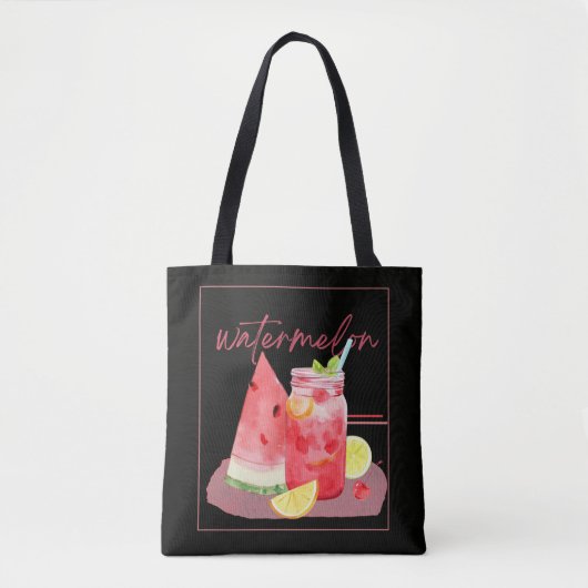 Watermeloenlimonade Aquarel Kunst Tote Bag (Voorkant)