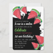 Watermeloenontwerp, One in a Melon, 1e verjaardag Kaart (Voorkant)