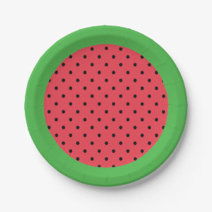 Watermeloenpapier bord, zomerfruit groen roze papieren bordje