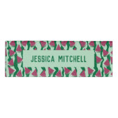 Watermeloenpatroon Cafetaria Worker Naam Tag (Voorkant)