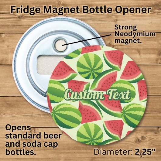 Watermeloenpatroon Flesopener Button Flesopener