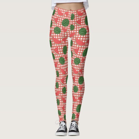 Watermeloenpatroon Leggings (Voorkant)
