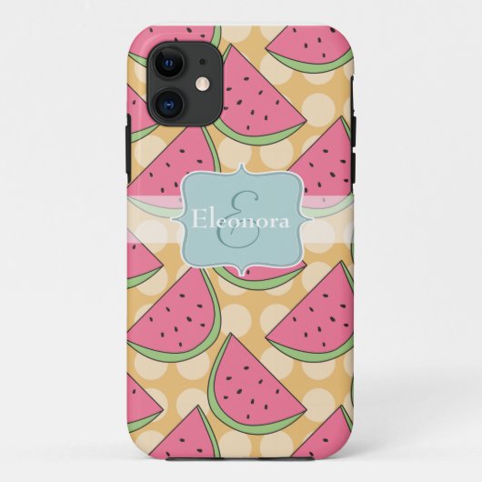 Watermeloenpatroon, Oranje Stippen Case-Mate iPhone Case (Achterkant)