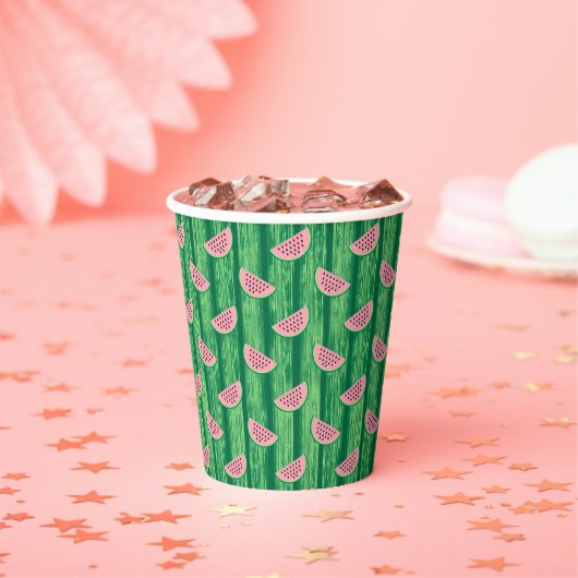 Watermeloenpatroon papieren bekers (Insitu)