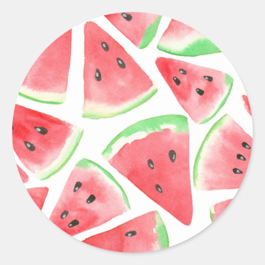Watermeloenpatroon Ronde Sticker (Voorkant)