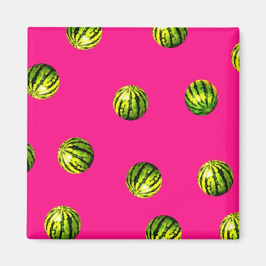 watermeloenpatroon roze magneet (Voorkant)