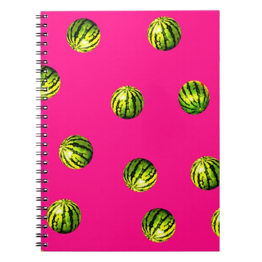 watermeloenpatroon roze notitieboek (Voorkant)