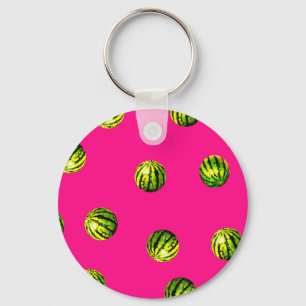watermeloenpatroon roze sleutelhanger