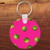watermeloenpatroon roze sleutelhanger (Voorkant)