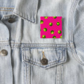 watermeloenpatroon roze vierkante button 5,1 cm (In situ)
