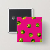 watermeloenpatroon roze vierkante button 5,1 cm (Voorkant /achterkant)