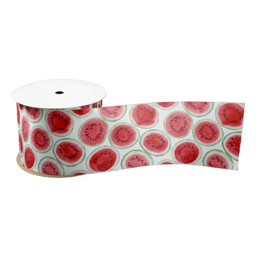 Watermeloenpatroon Satijnen Lint (Spoel)