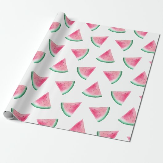 Watermeloenpatroon. Zomerbes. Waterverf roze Cadeaupapier (Uitgerold)