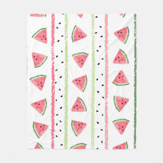 Watermeloenplakjes: Waterverf Gestreept Naadloos Fleece Deken