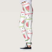 Watermeloenplakjes: Waterverf Gestreept Naadloos Leggings (Links)