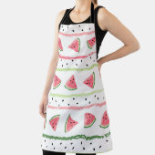 Watermeloenplakjes: Waterverf Gestreept Naadloos Schort (Insitu)