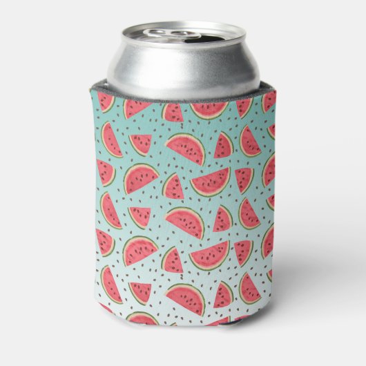 watermeloenplakken en zaadpatroon blikjeskoeler (Blikje Achterkant)