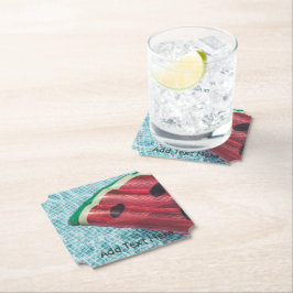 Watermeloenploeg in zwembad kartonnen onderzetters