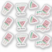 Watermeloensap Eén in een meloen Pop Sticker (Voorkant)
