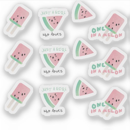 Watermeloensap Eén in een meloen Pop Sticker (Voorkant)