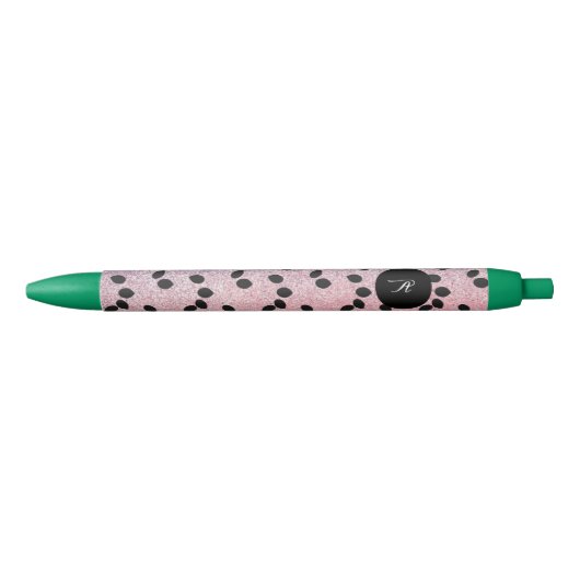 Watermeloensap Pink Faux Glitter Zwarte Inkt Pen (Voorkant)