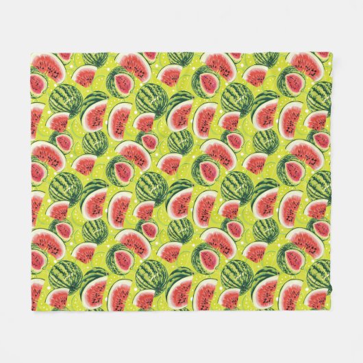 Watermeloensatroon 2 fleece deken (Voorkant (Horizontaal))