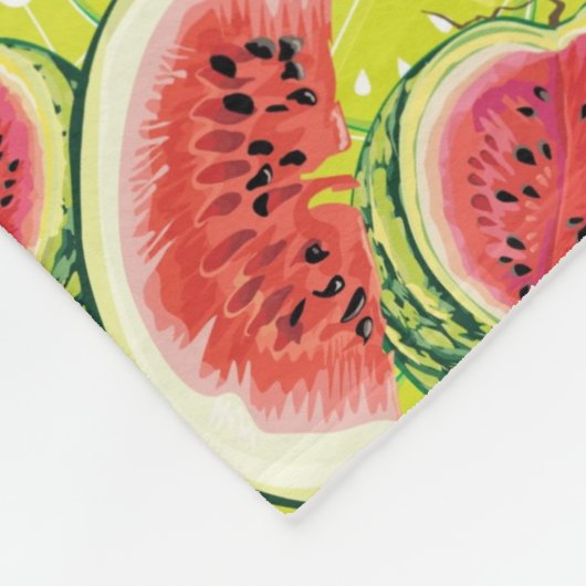 Watermeloensatroon 2 fleece deken (Hoek)