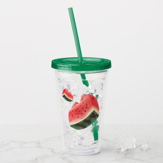 Watermeloensatroon Acryl Drinkbeker (Voorkant ijs)