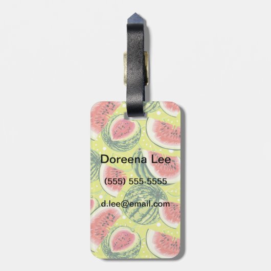 Watermeloensatroon Bagagelabel (Achterkant verticaal)