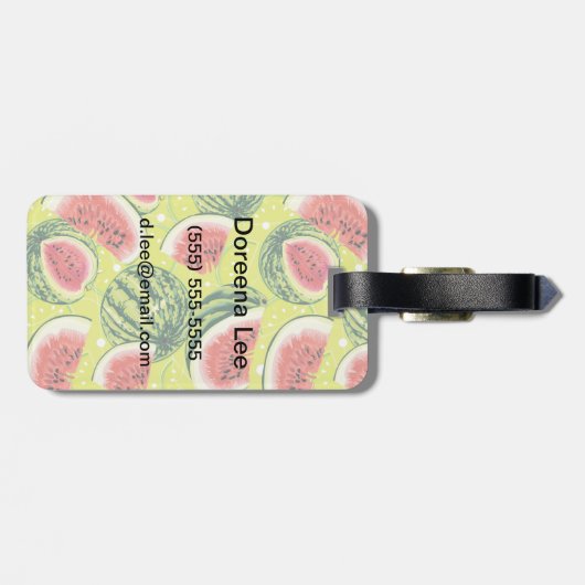 Watermeloensatroon Bagagelabel (Achterkant horizontaal)