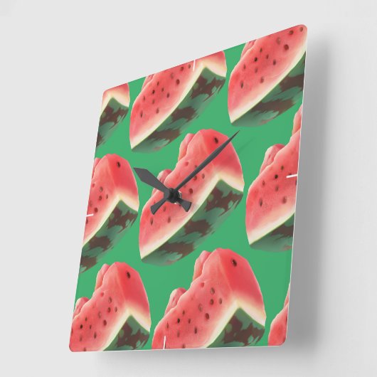 Watermeloensatroon Vierkante Klok (Hoek)