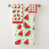 Watermeloensatroop Melon Light Green Red Bad Handdoek (Insitu)