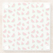 Watermeloensatroop Summertime Light Green Red Glazen Onderzetter (Achterkant)