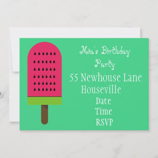 Watermeloensbloem popsikel kaart (Voorkant)