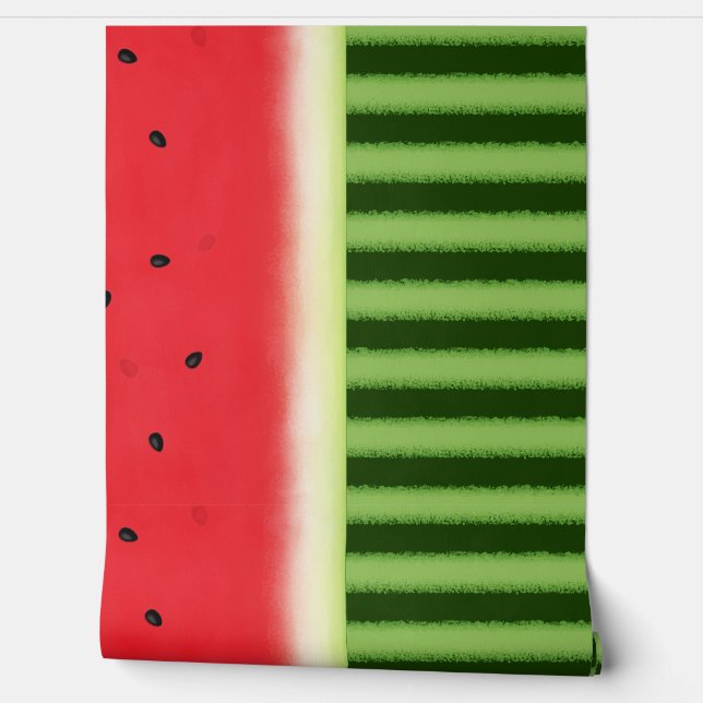 Watermeloenschil (overgang - horizontale rand) behang (Afrollen)