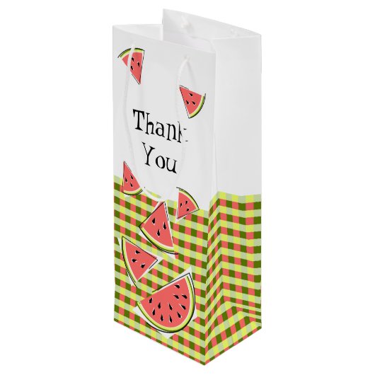 Watermeloensectoren Controleer bedankt Wijn Cadeautas (Achterkant Gekanteld)