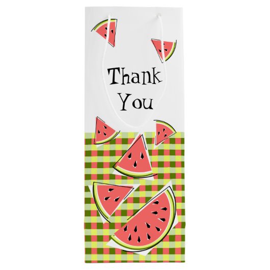 Watermeloensectoren Controleer bedankt Wijn Cadeautas (Achterkant)