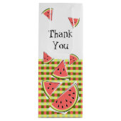 Watermeloensectoren Controleer bedankt Wijn Cadeautas (Voorkant)